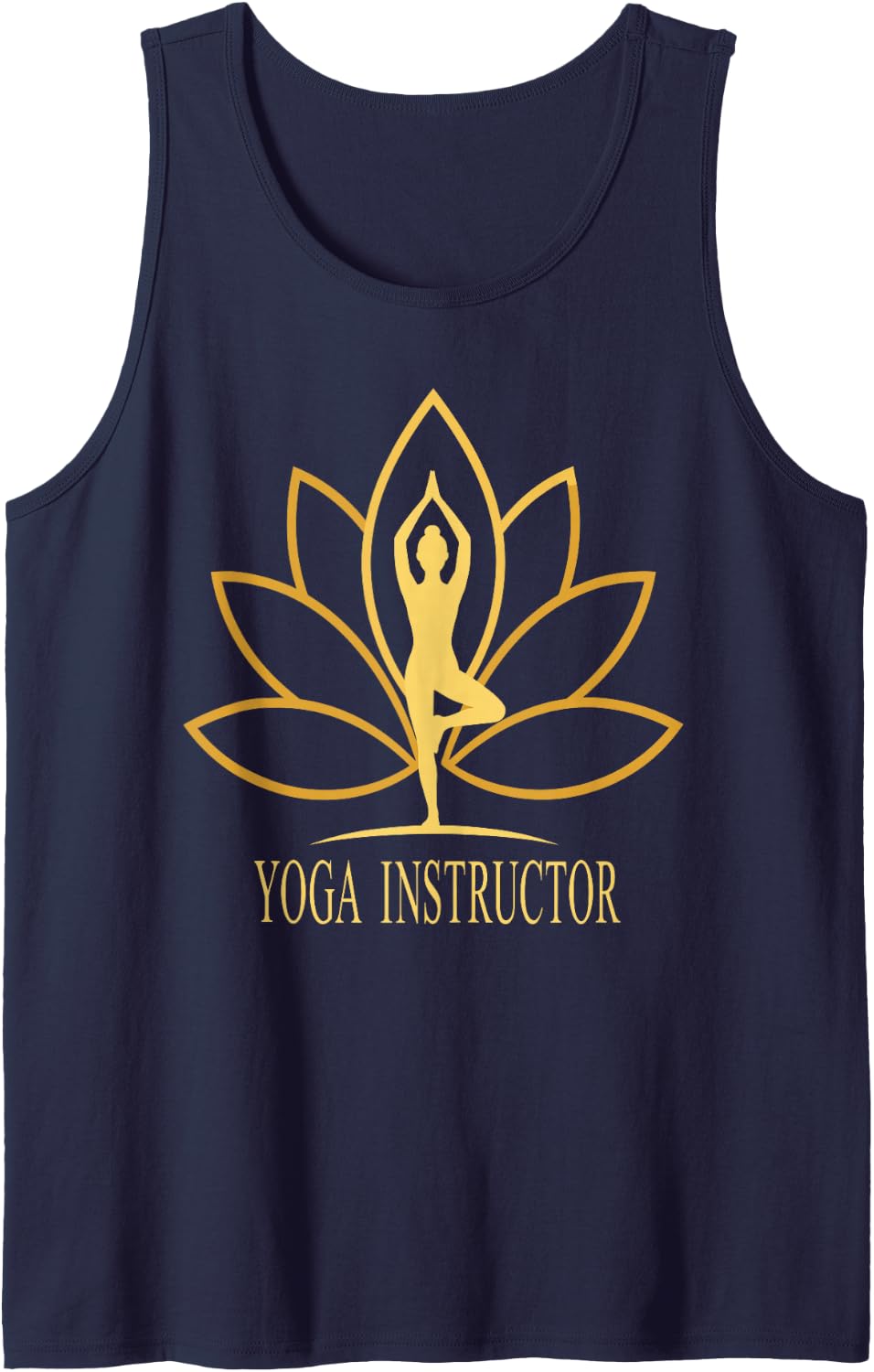 Yoga Instructor Art for Men Women Kids Yoga Teacher Sleeveless Tank Top - Navy Blue