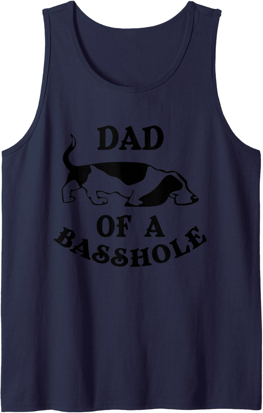 Dad of A Basshole Basset Lover Gift Basset Hound Dog Sleeveless Tank Top - Navy Blue