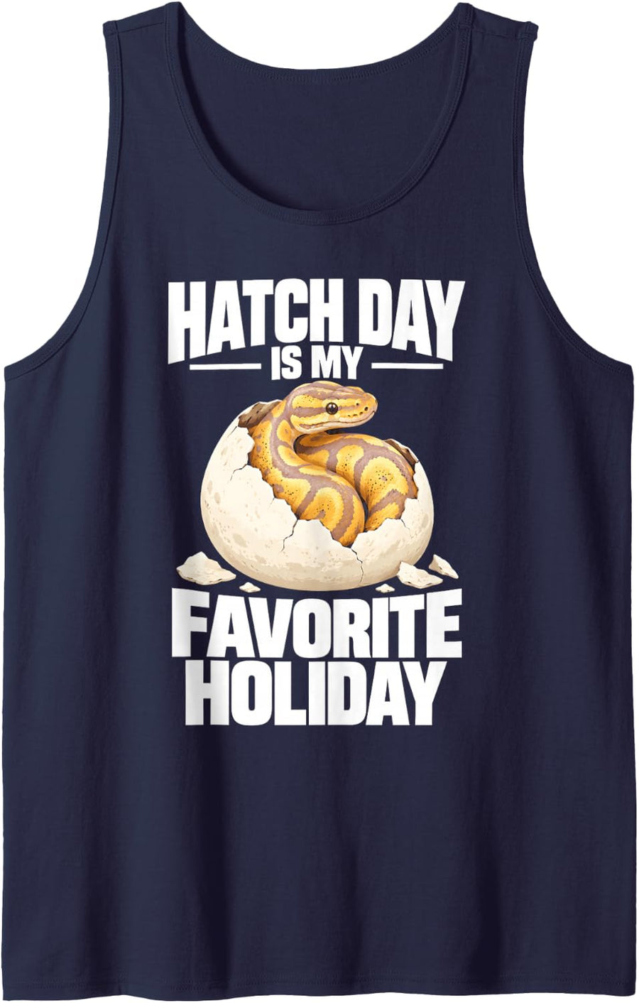 Banana Ball Python Hatch Day Reptile Lover Snake Breeder Sleeveless Tank Top - Navy Blue