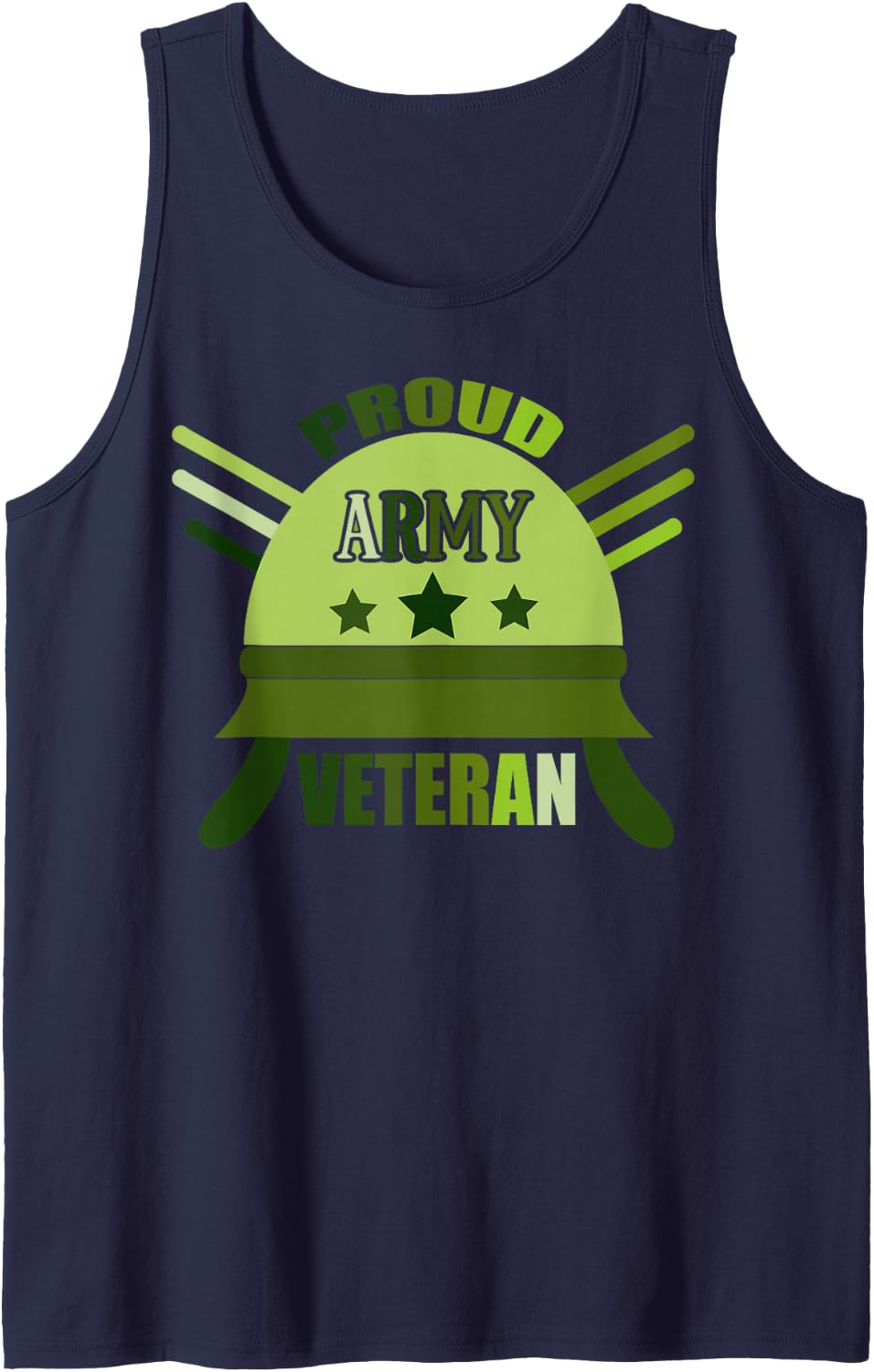 Proud Army Veteran Sleeveless Tank Top - Navy Blue