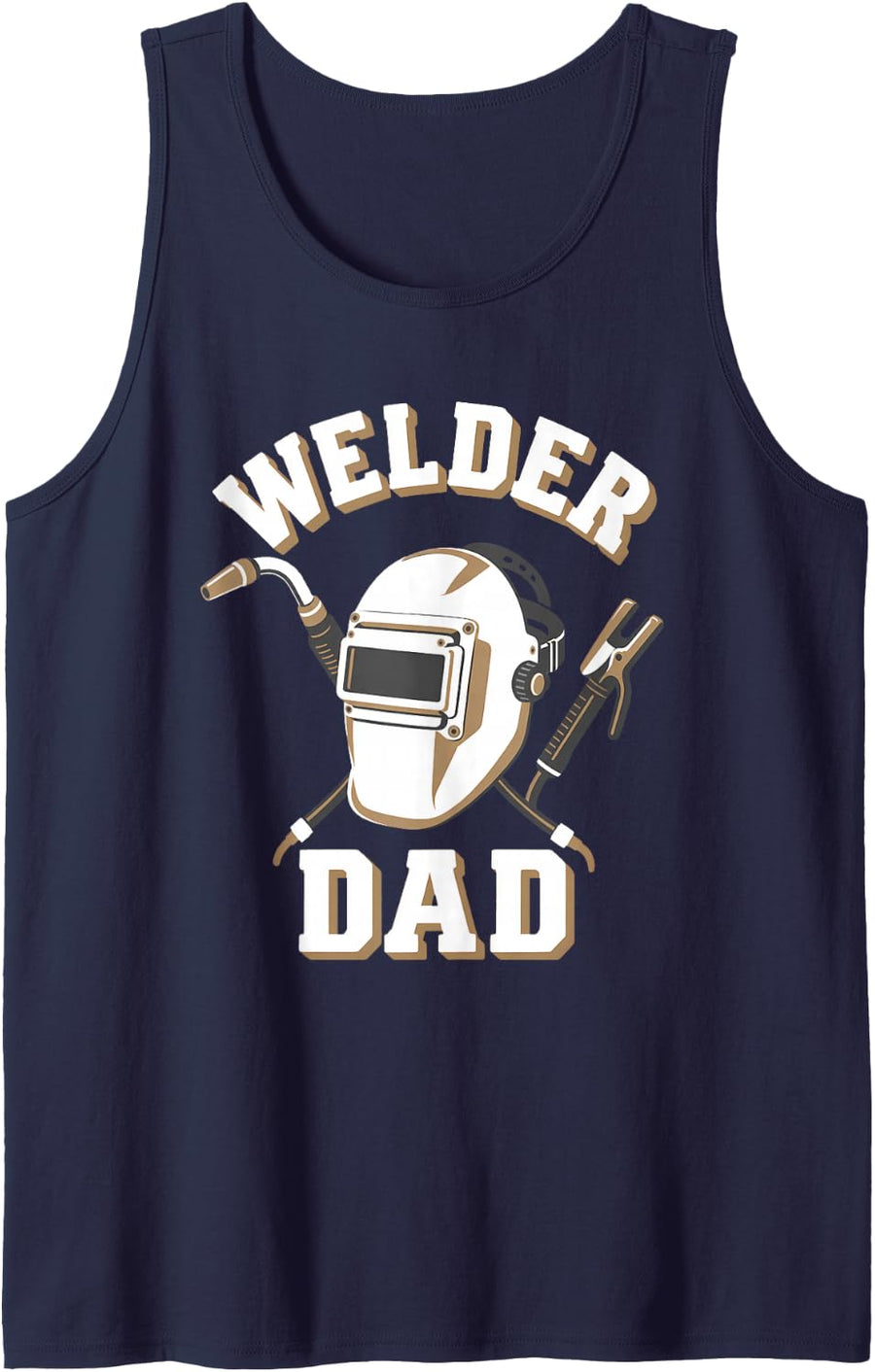 Welder Dad Funny Welder Funny Welding Mig Tig Father's Day Sleeveless Tank Top - Navy Blue