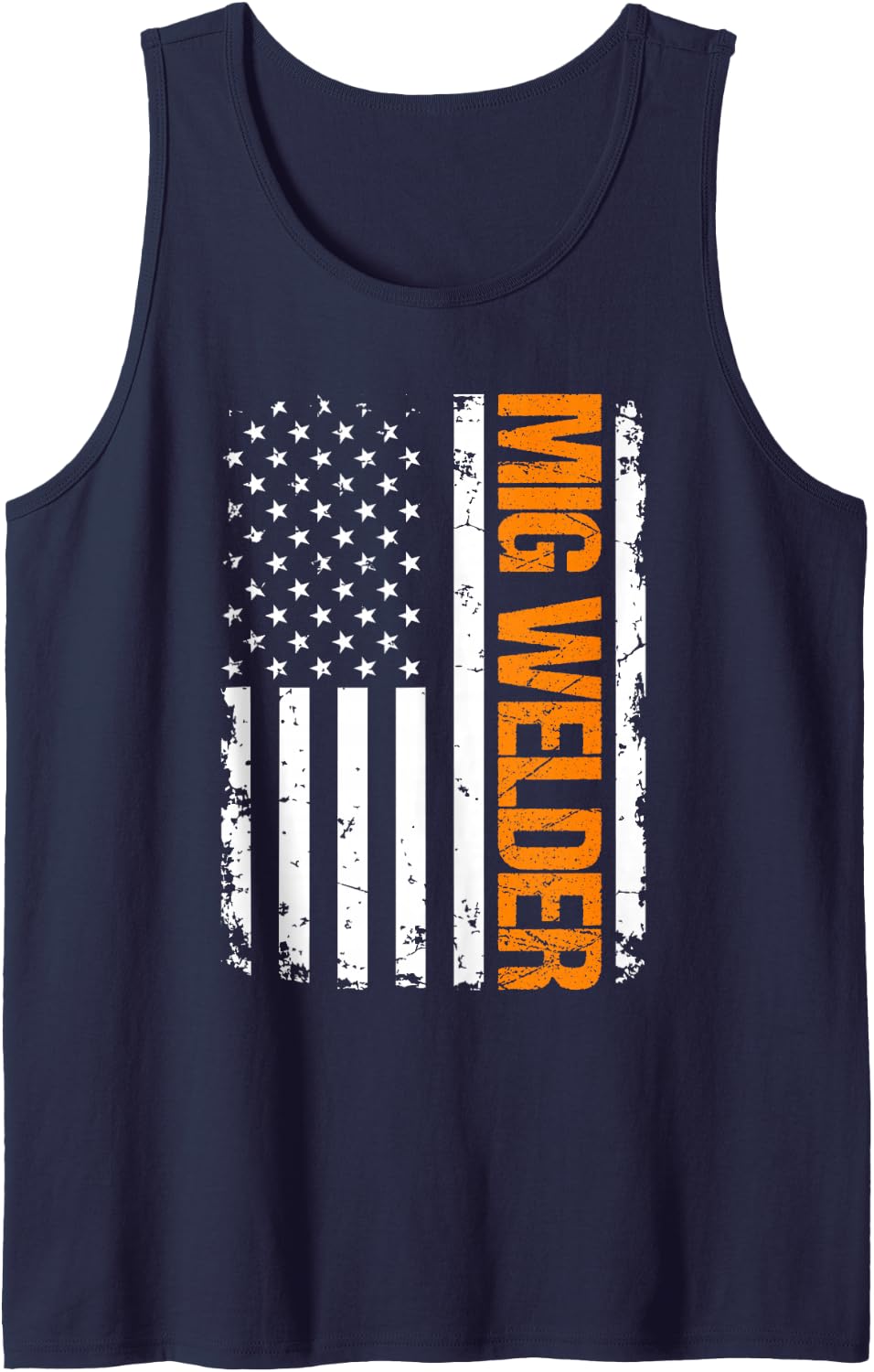 MIG Welder USA Flag Sleeveless Tank Top - Navy Blue