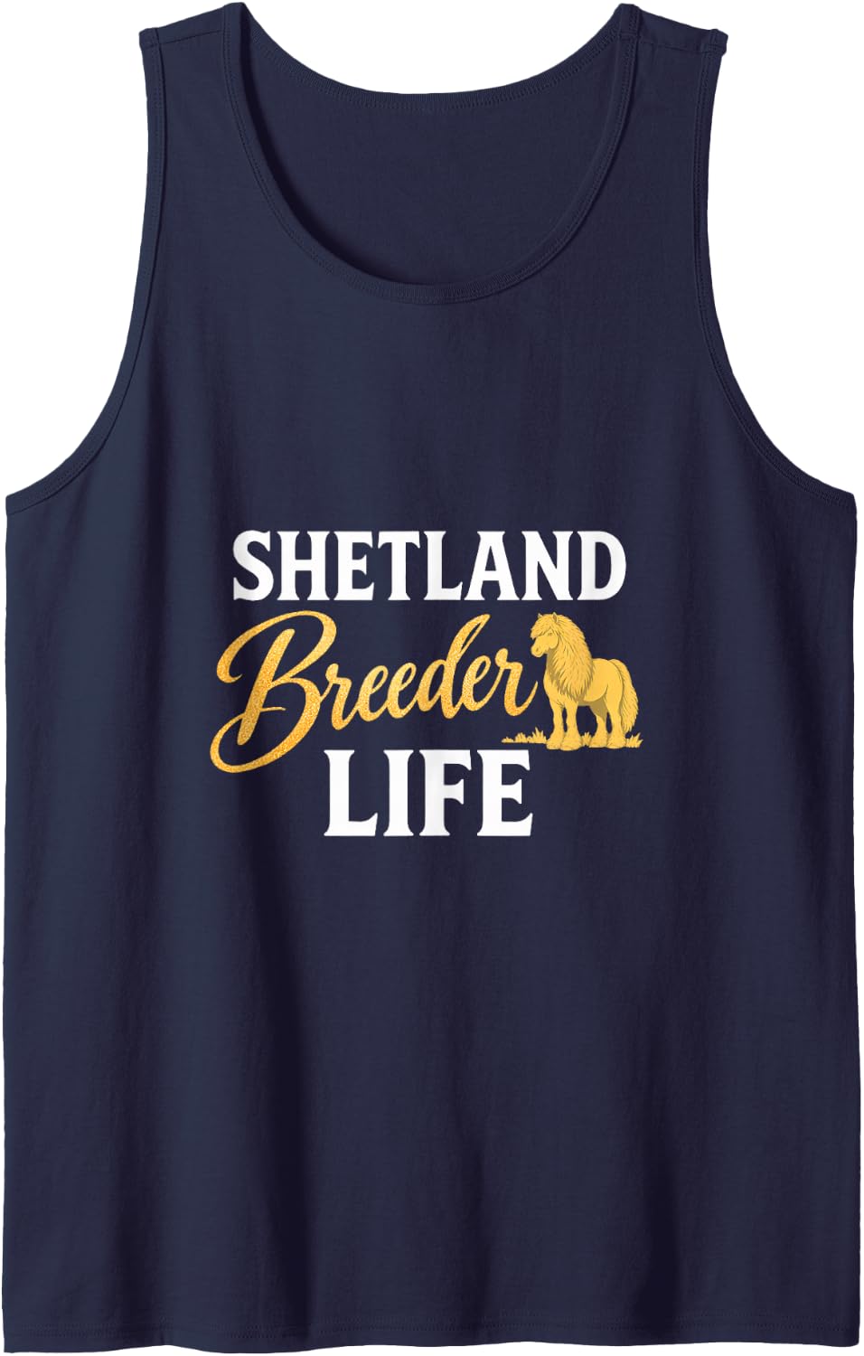 Shetland Breeder Life Horse Farm Apparel Equine Sleeveless Tank Top - Navy Blue