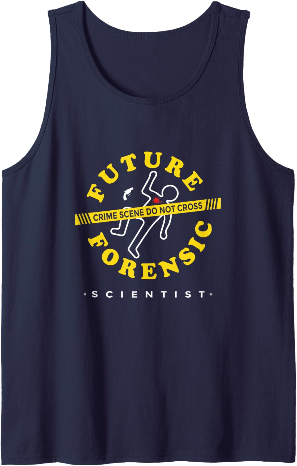 Future Forensic Scientist Student for Crime Investigator Sleeveless Tank Top - Navy Blue