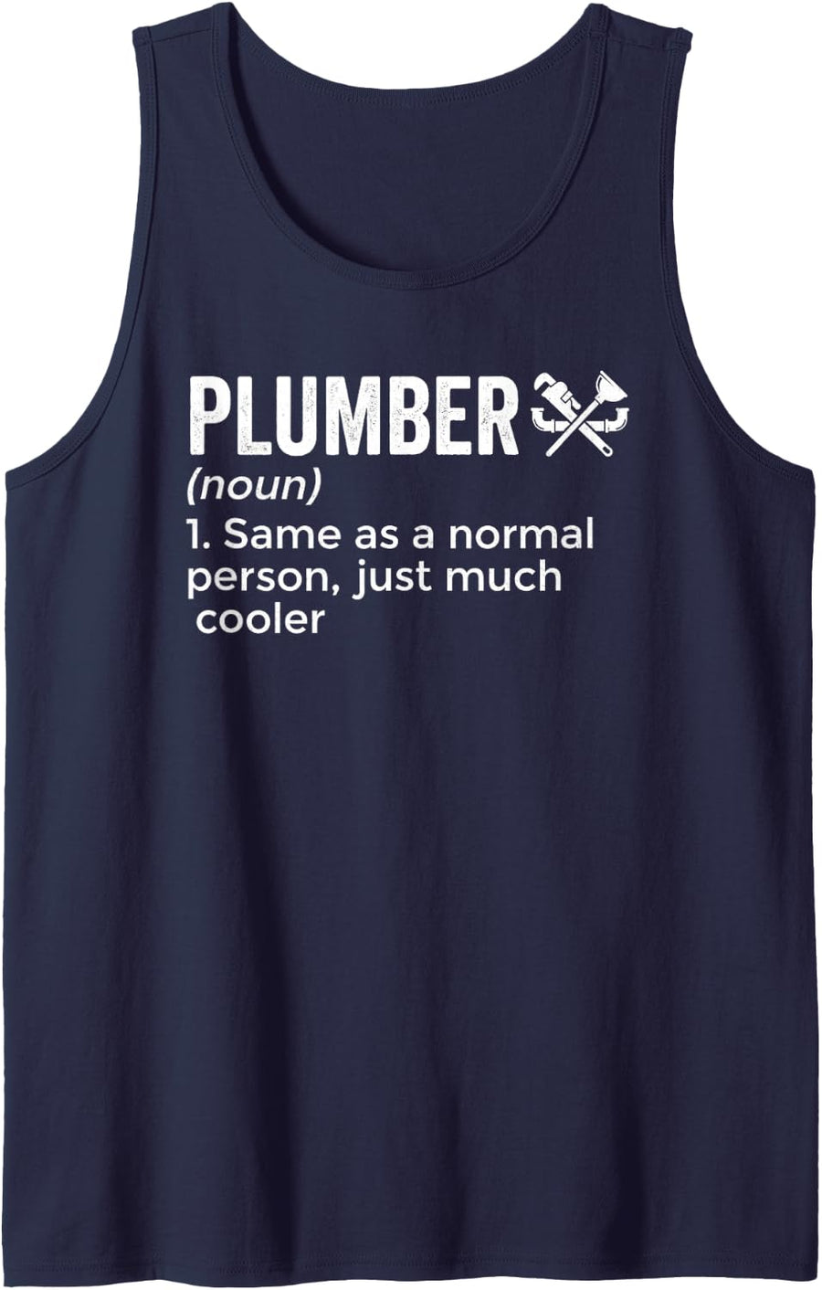 Funny Plumber Definition Cool Pipe Fitter Tradesman Trades Sleeveless Tank Top - Navy Blue