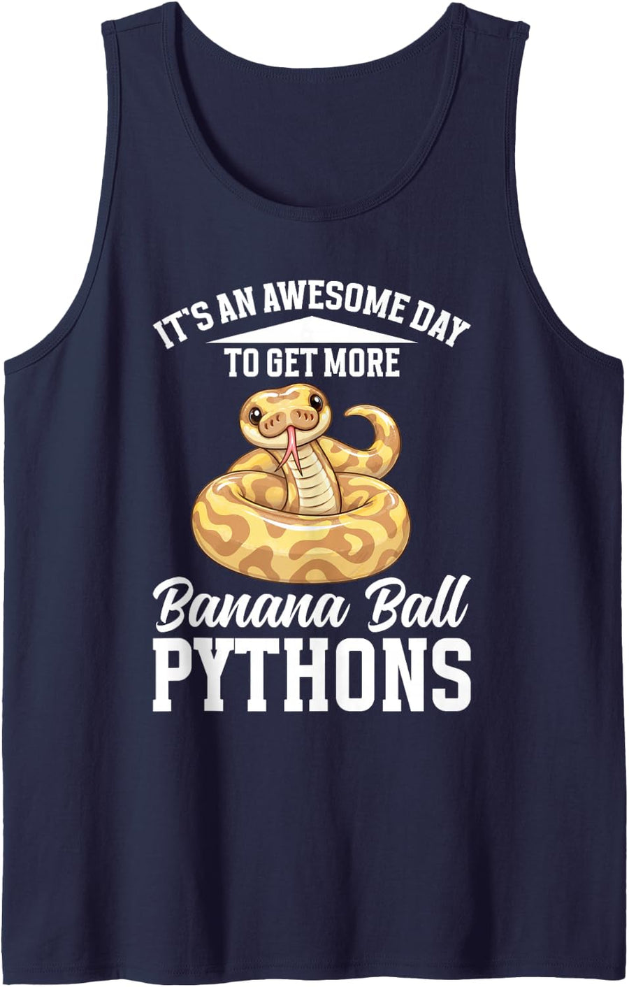 Ball Python Food Enclose Awesome Banana Ball Python Sleeveless Tank Top - Navy Blue