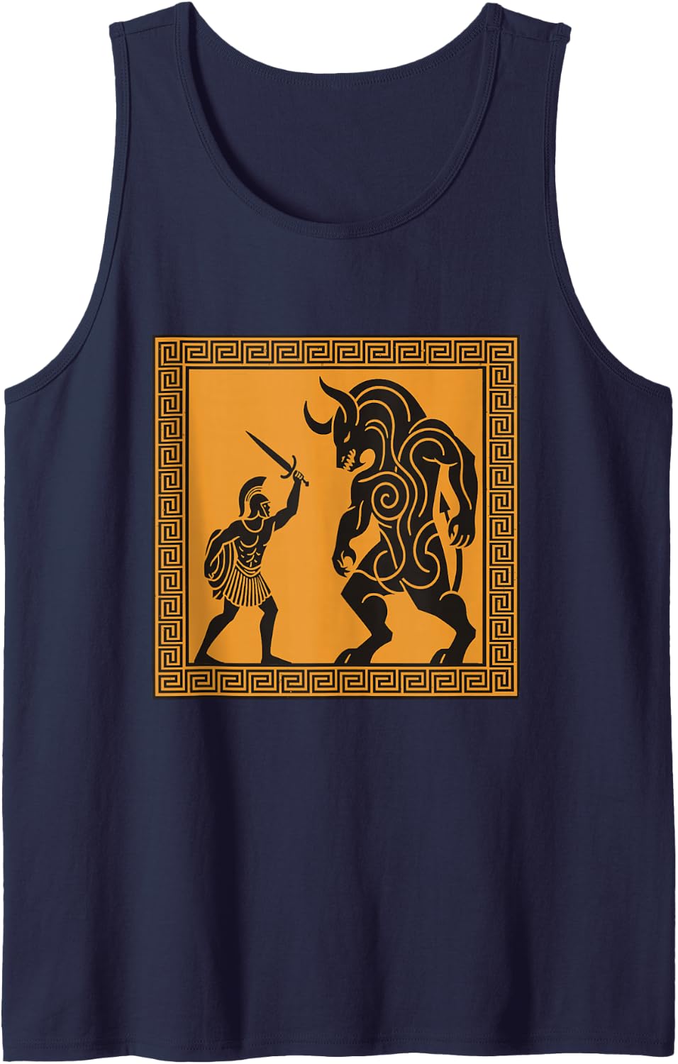 Theseus Minotaur Myth Greek Mythology Ancient Tank Top - Navy Blue