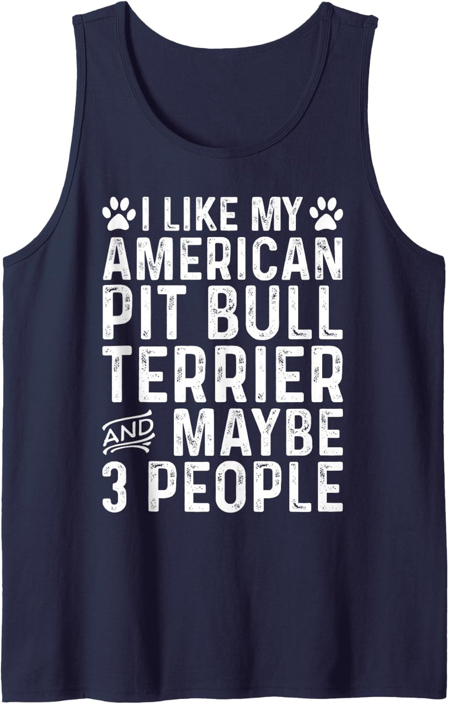 Funny Pitbull Owner I Like My Pit Bull Terrier Dog Lover Sleeveless Tank Top - Navy Blue