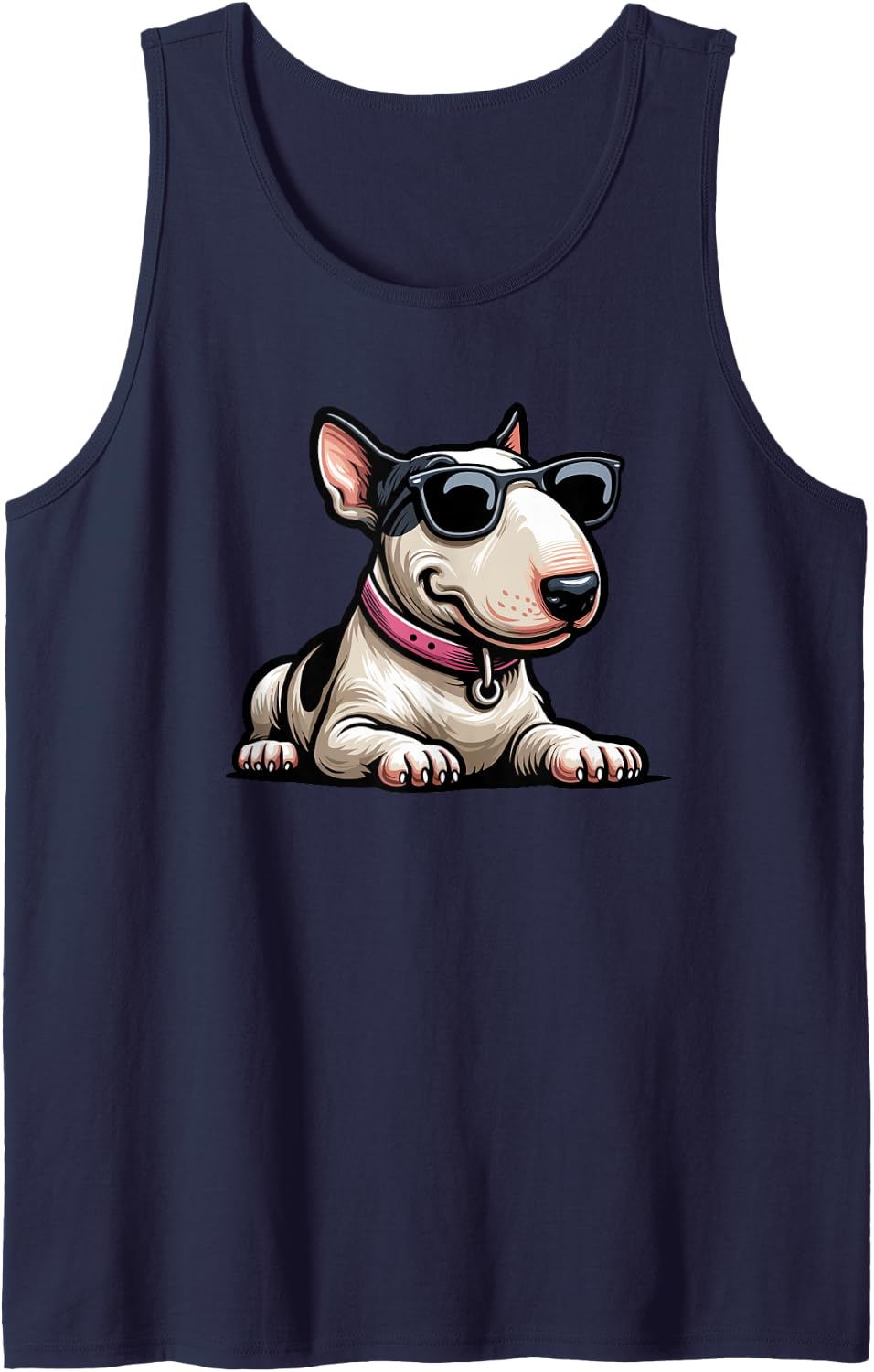 Bull Terrier Miniature Bull Terrier Sleeveless Tank Top - Navy Blue