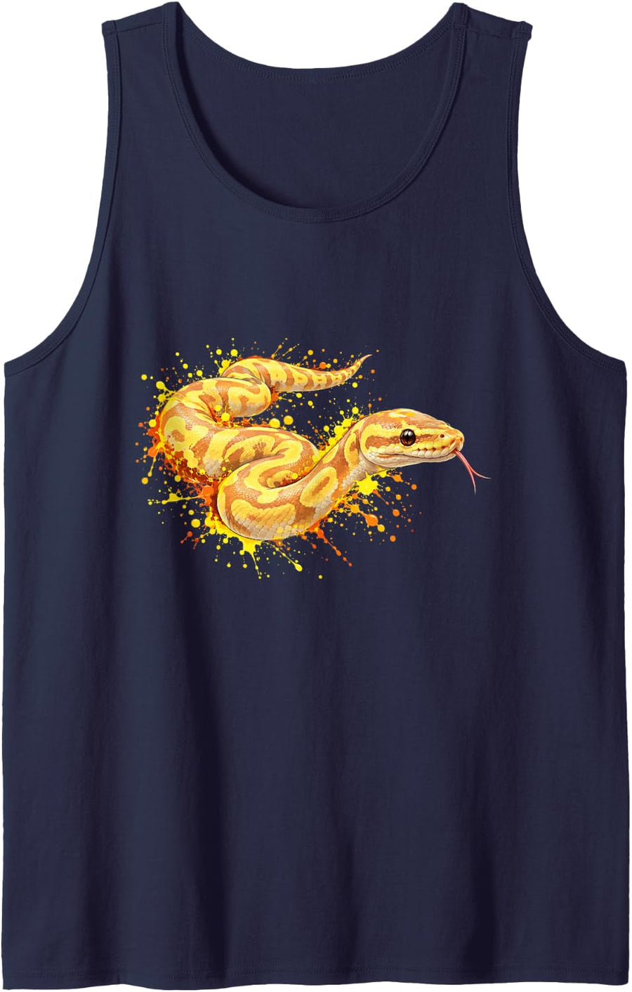 Banana Ball Python Snake Lover Colorful Banana Ball Python Sleeveless Tank Top - Navy Blue