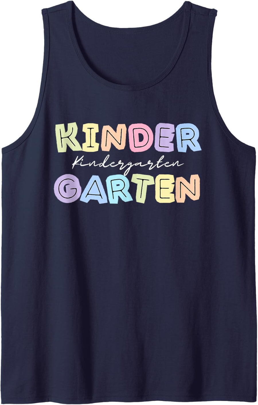 First Day Teachers Welcome Back to School Team Kindergarten Sleeveless Tank Top - Navy Blue