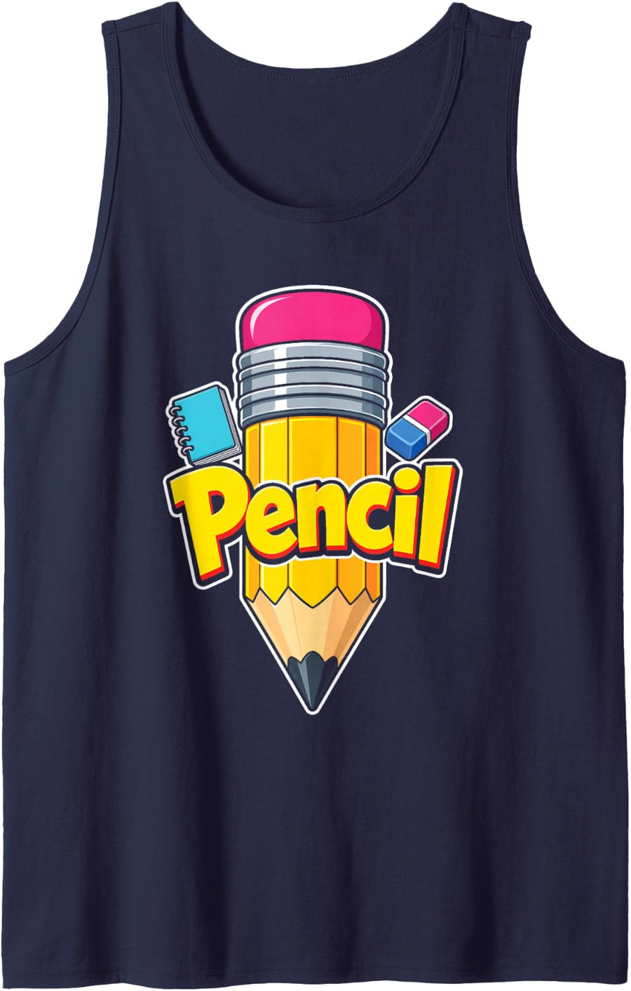 Pencil Group Costume Elementary School Supplies Kids Sleeveless Tank Top - Navy Blue