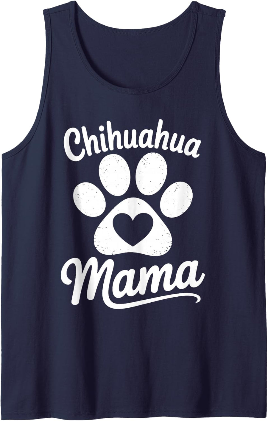 Cute Chihuahua Mom Art for Women Mom Dog Lover Chihuahua Mom Sleeveless Tank Top - Navy Blue