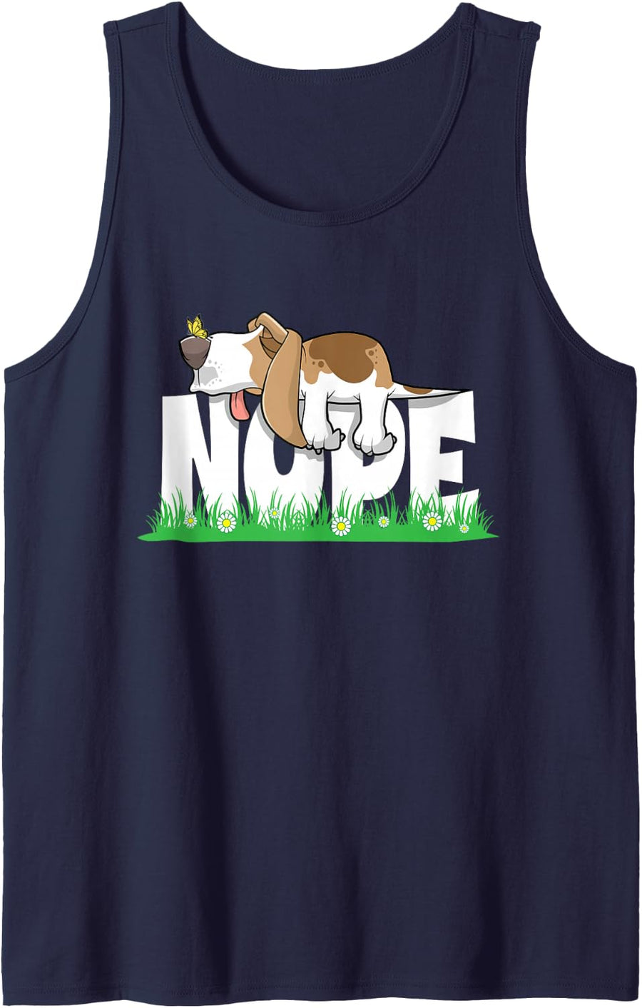Nope Funny Lazy Basset Hound Sleeping Hound Dog Lovers Sleeveless Tank Top - Navy Blue