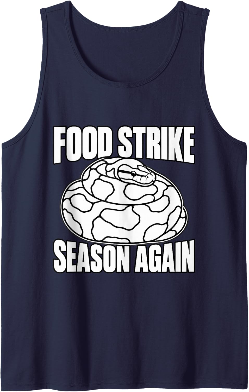 Ball Python Food Strike Season Again Reptile Keeper Funny Sleeveless Tank Top - Navy Blue