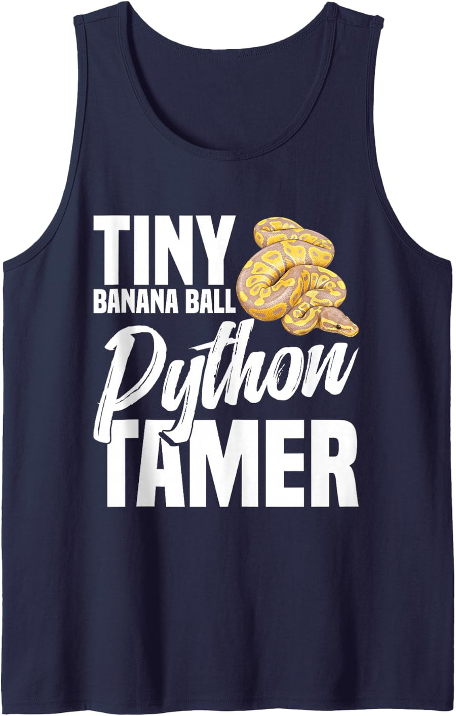 Banana Ball Python Snake Enthusiast Tiny Banana Ball Python Sleeveless Tank Top - Navy Blue