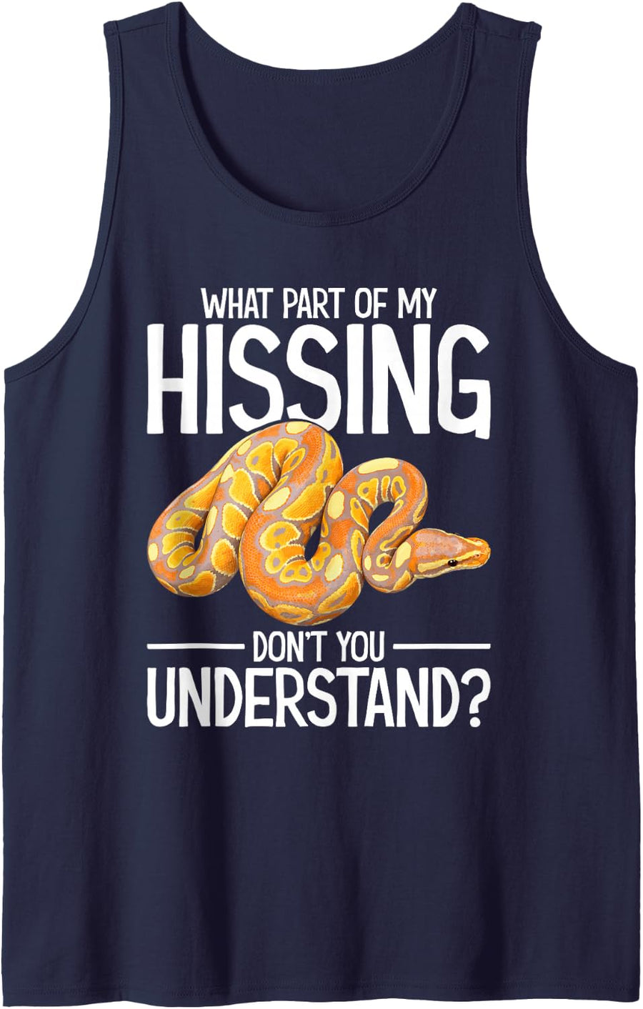 Ball Python Owner Food Enclose Hissing Banana Ball Python Sleeveless Tank Top - Navy Blue