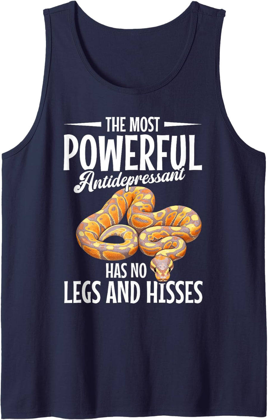Banana Ball Python Enthusiast Powerful Banana Ball Python Sleeveless Tank Top - Navy Blue