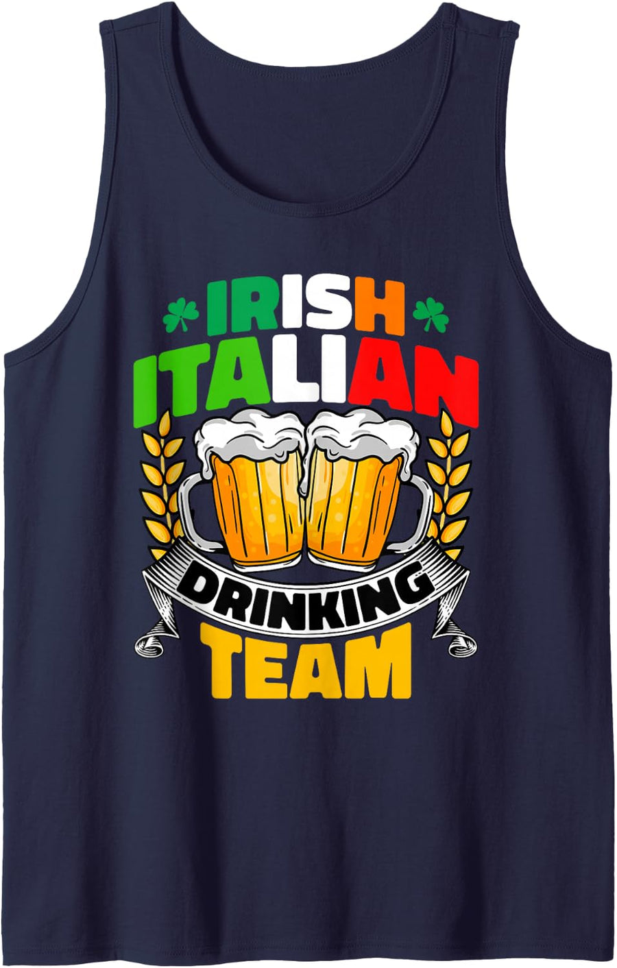 Irish Italian Drinking Team Funny St Patrick's Day - Italian Tank Top - Navy Blue