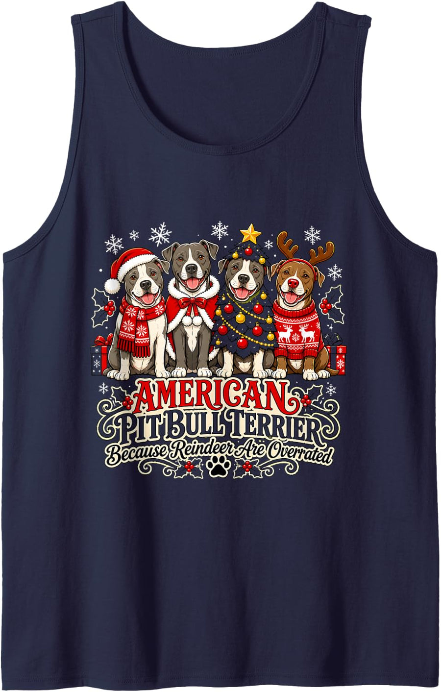 Fun Sleeveless Tank Top - Navy Blue