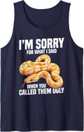 Snake Lover Food Enclose I'm Sorry Banana Ball Python Sleeveless Tank Top - Navy Blue