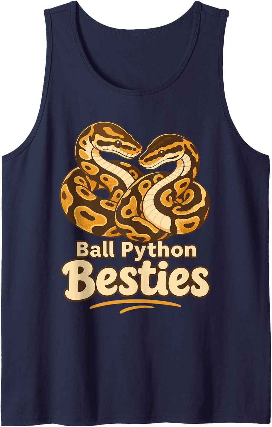 Ball Python Besties Snake Owner Herpetology Sleeveless Tank Top - Navy Blue