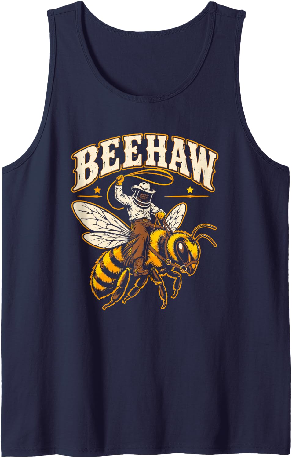 Beekeeper Beekeeping Farm Life Honey Bee Cowboys Beehaw Sleeveless Tank Top - Navy Blue