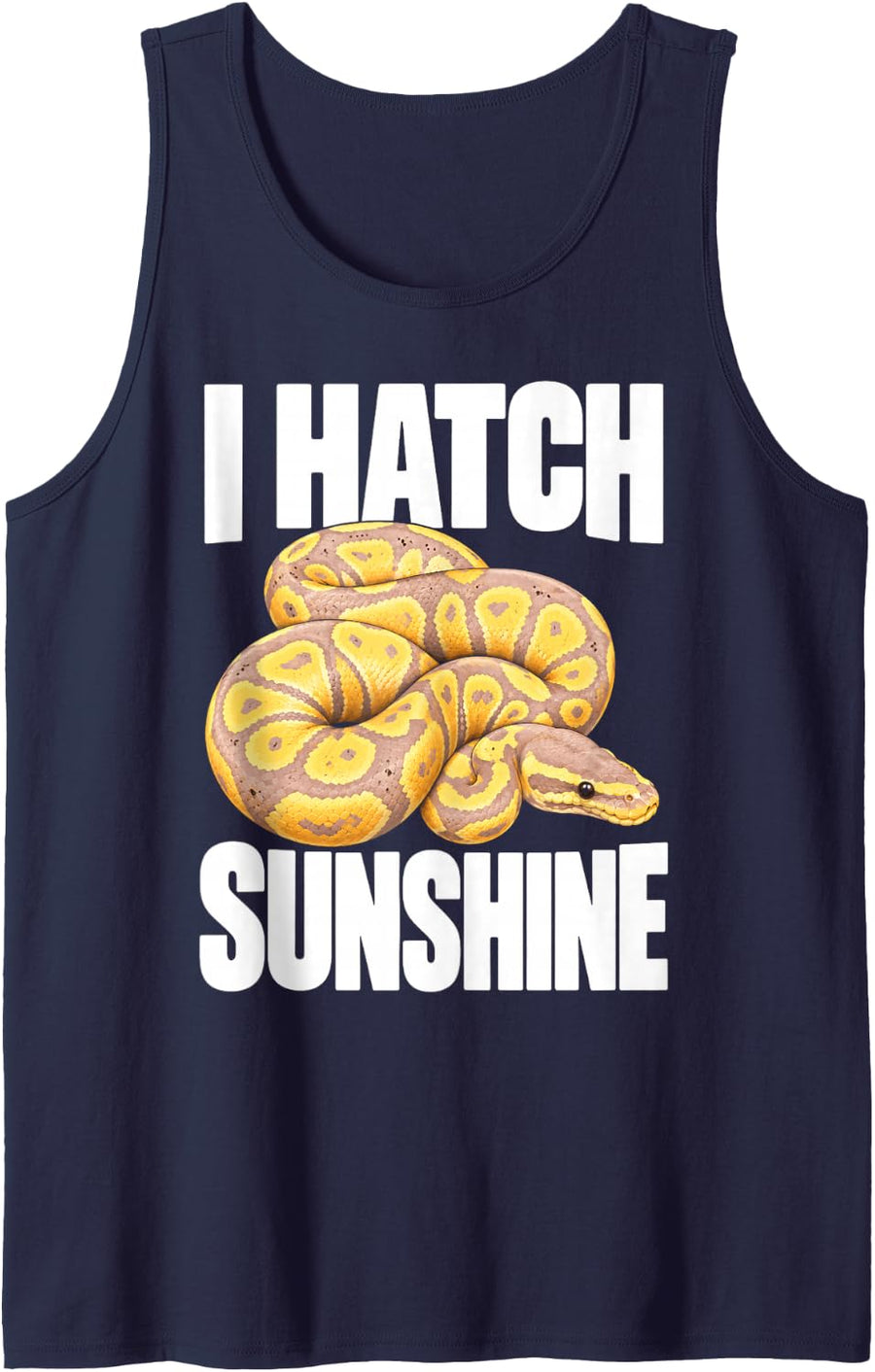 Banana Ball Python I Hatch Sunshine Snake Breeder Reptile Sleeveless Tank Top - Navy Blue