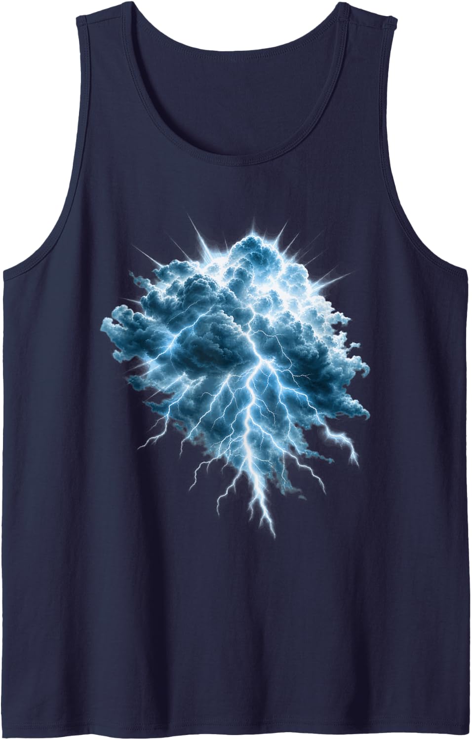 Thunderstorm Clouds Dark Stormy Weather Lover Power Sleeveless Tank Top - Navy Blue