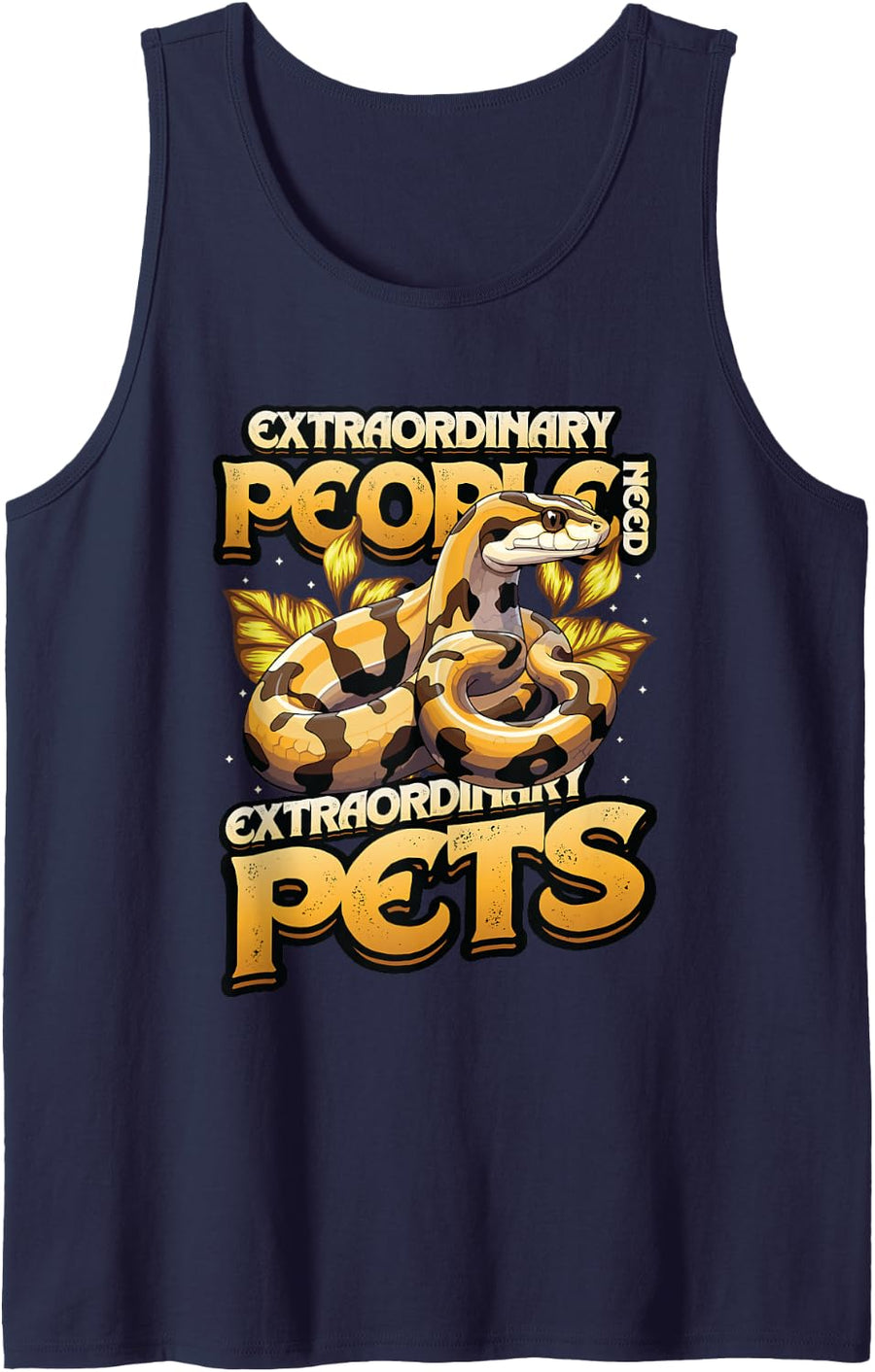 Pet Snake Keepers Ball Python Sleeveless Tank Top - Navy Blue