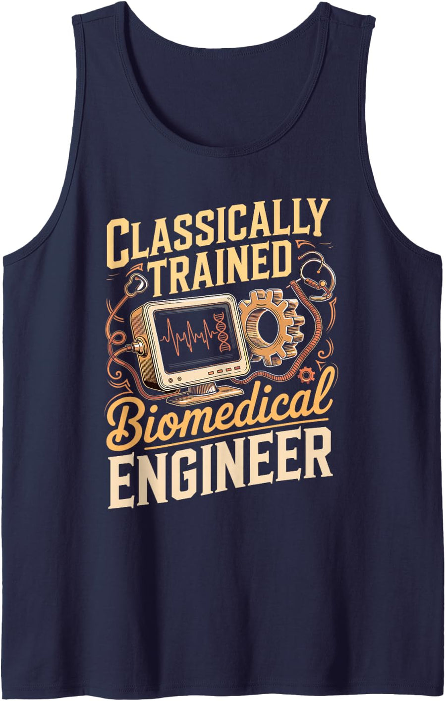 Classically Trained Biomedical Engineer Medical Devices Tank Top - Navy Blue
