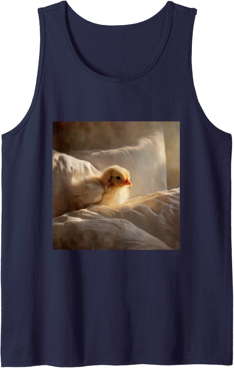 Cute Little Yellow Animal Life Tank Top - Navy Blue