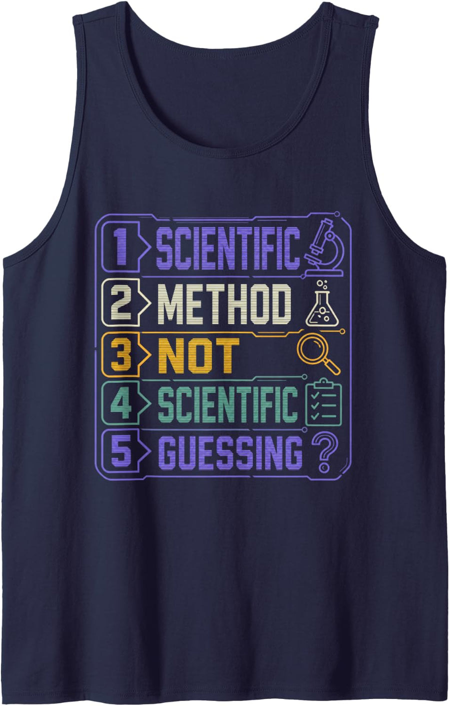 Scientific Method Not Scientific Guessing Science Teacher Sleeveless Tank Top - Navy Blue