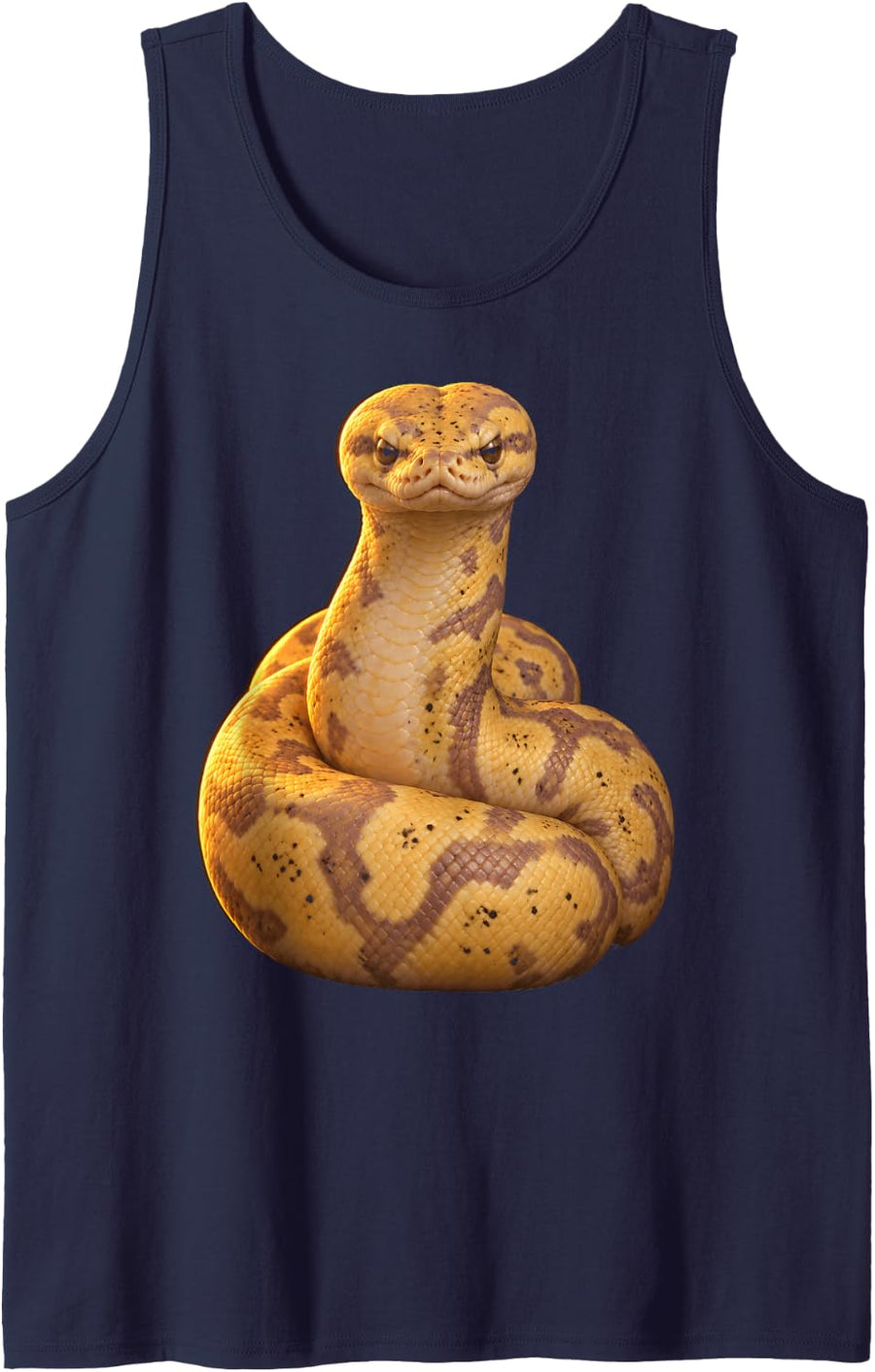 Banana Ball Python Vibrant Portrait Reptile Lover Snake Sleeveless Tank Top - Navy Blue