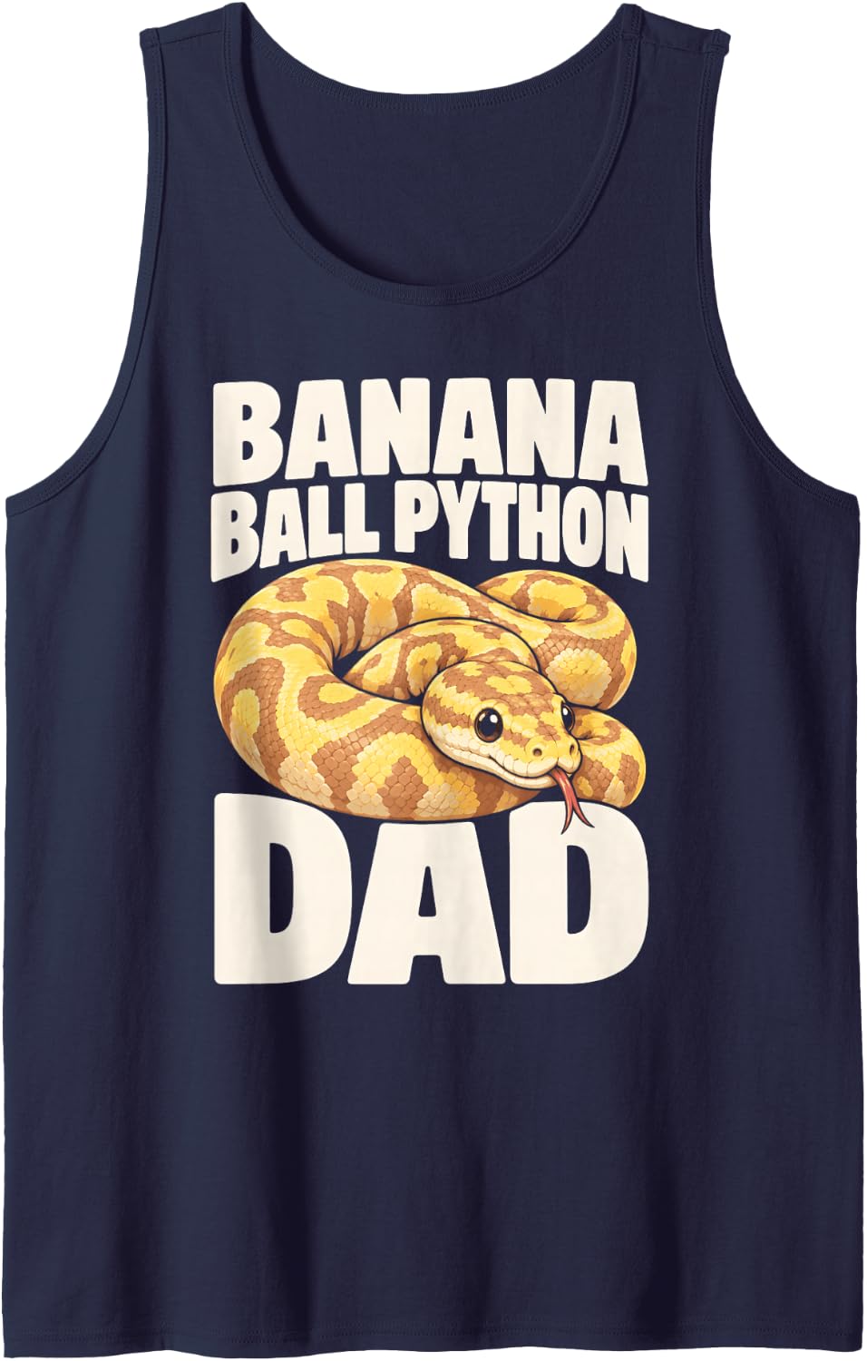 Banana Ball Python Dad Snake Reptile Owner Father Sleeveless Tank Top - Navy Blue