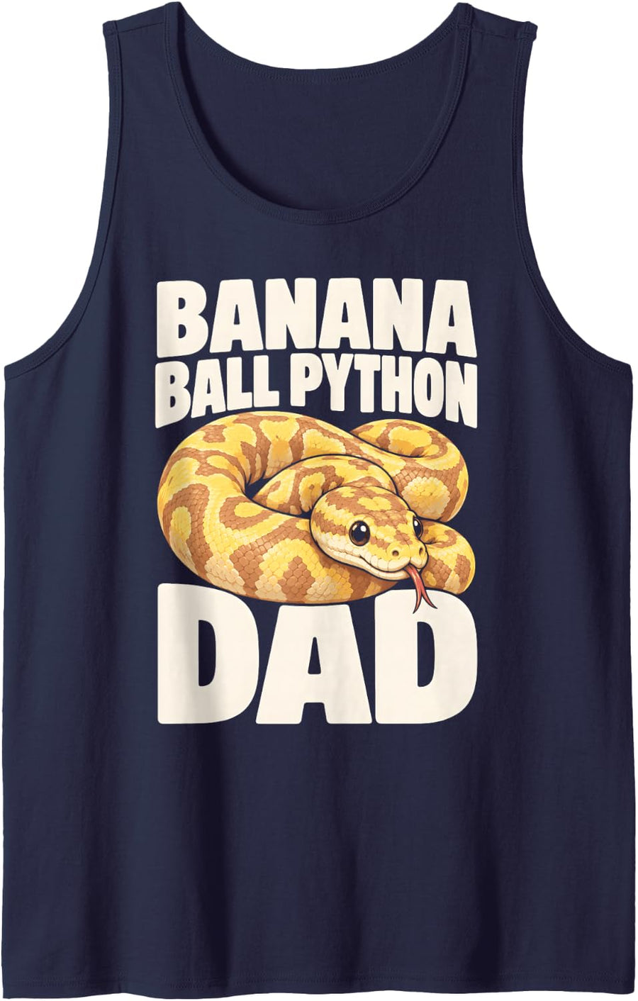 Banana Ball Python Dad Snake Reptile Owner Father Sleeveless Tank Top - Navy Blue