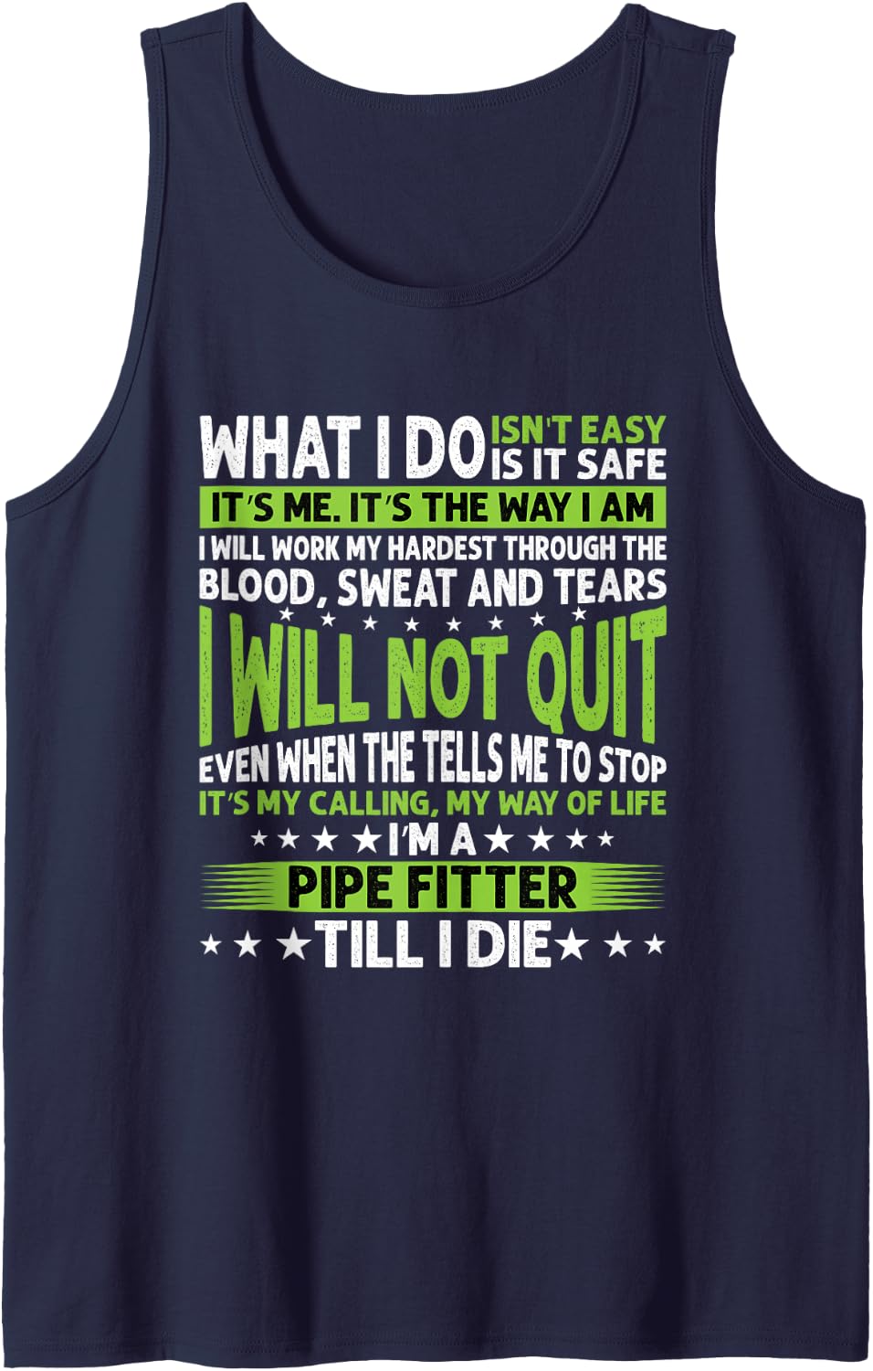 Pipe Fitter Quote Pipe Smoker Smoking Pipes Sleeveless Tank Top - Navy Blue