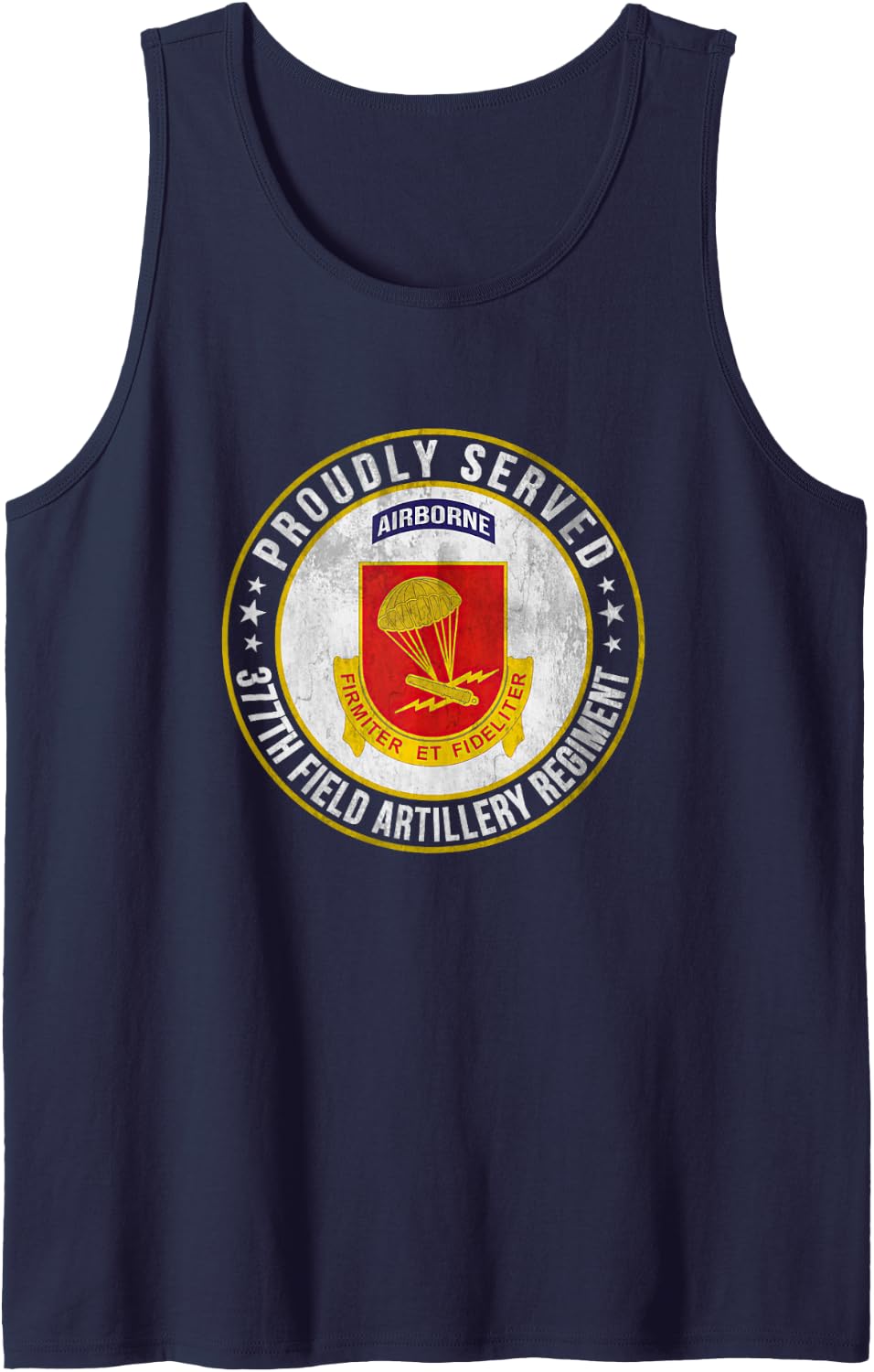 377th Field Artillery Regiment Airborne Veteran Father Day Tank Top - Navy Blue