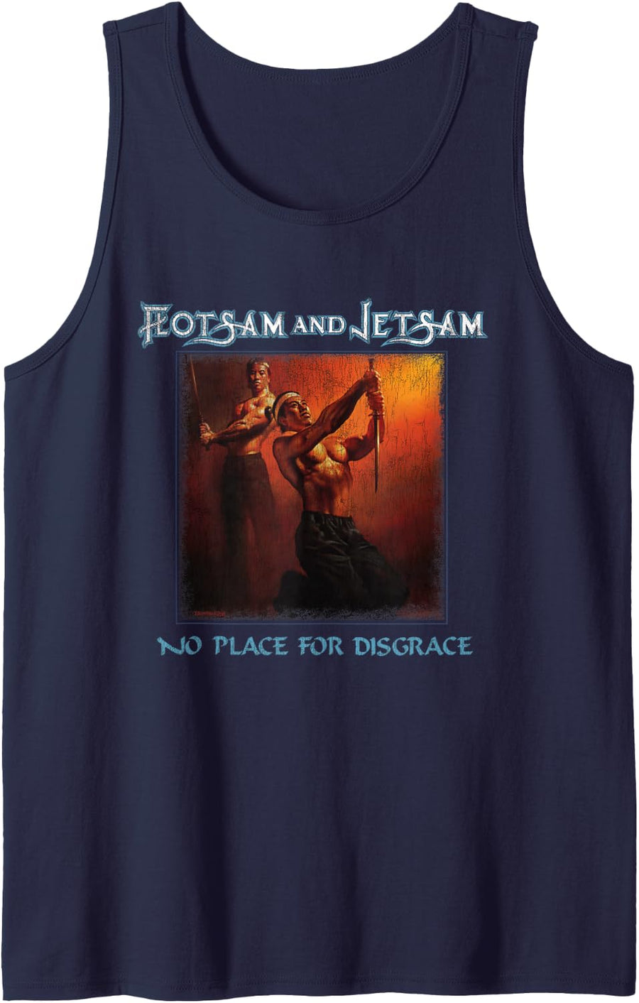 Flotsam and Jetsam - No Place for Disgrace Sleeveless Tank Top - Navy Blue