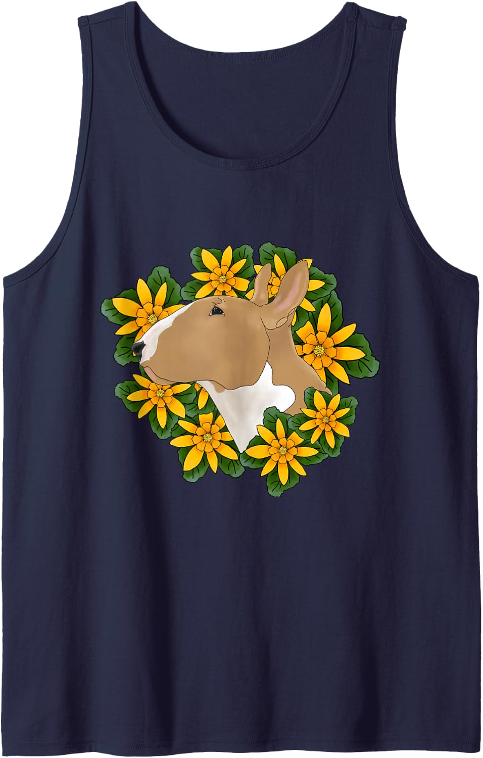 Bull Terriers are Delicate Flowers Sleeveless Tank Top - Navy Blue