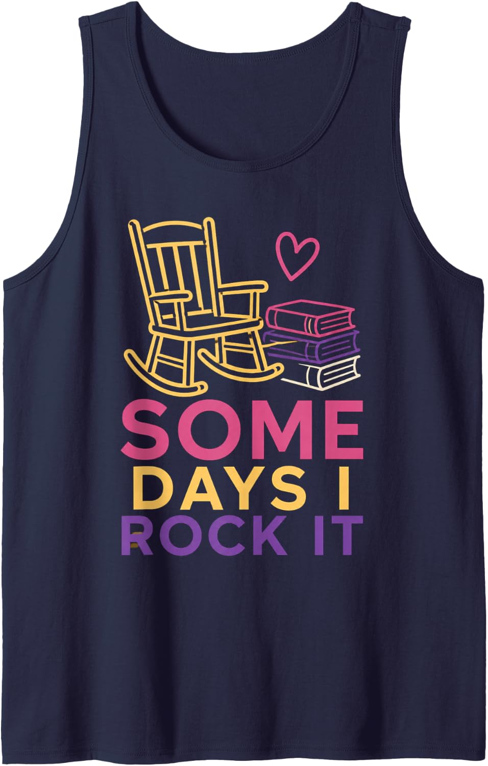 Some Days I Rock It Paraprofessional School Aide Sleeveless Tank Top - Navy Blue