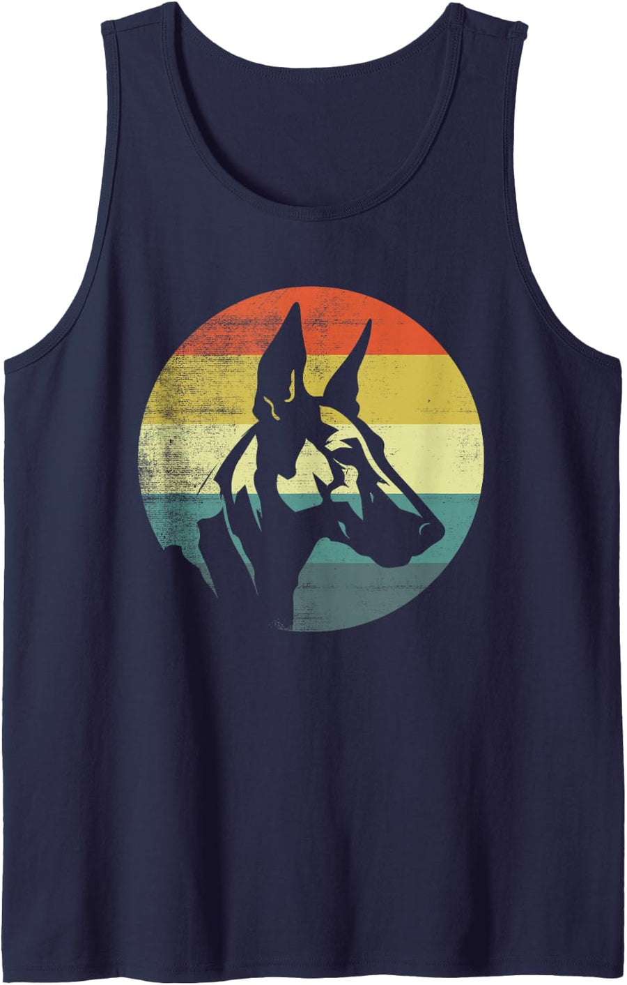 Miniature Bull Terrier Dog Retro Design Sleeveless Tank Top - Navy Blue