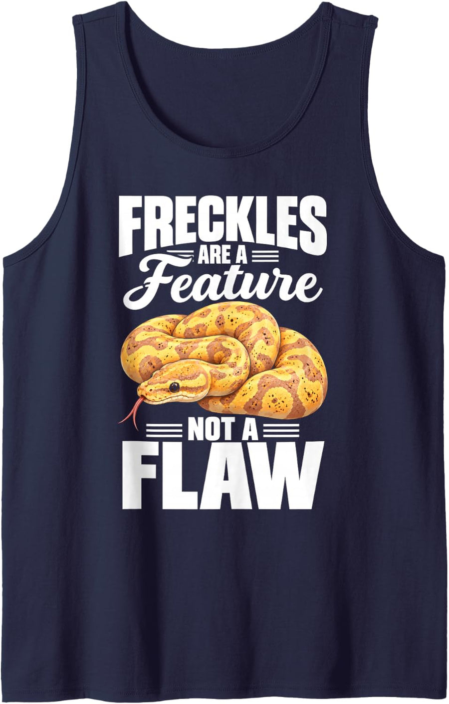 Banana Ball Python Freckles are A Feature Not A Flaw Snake Sleeveless Tank Top - Navy Blue