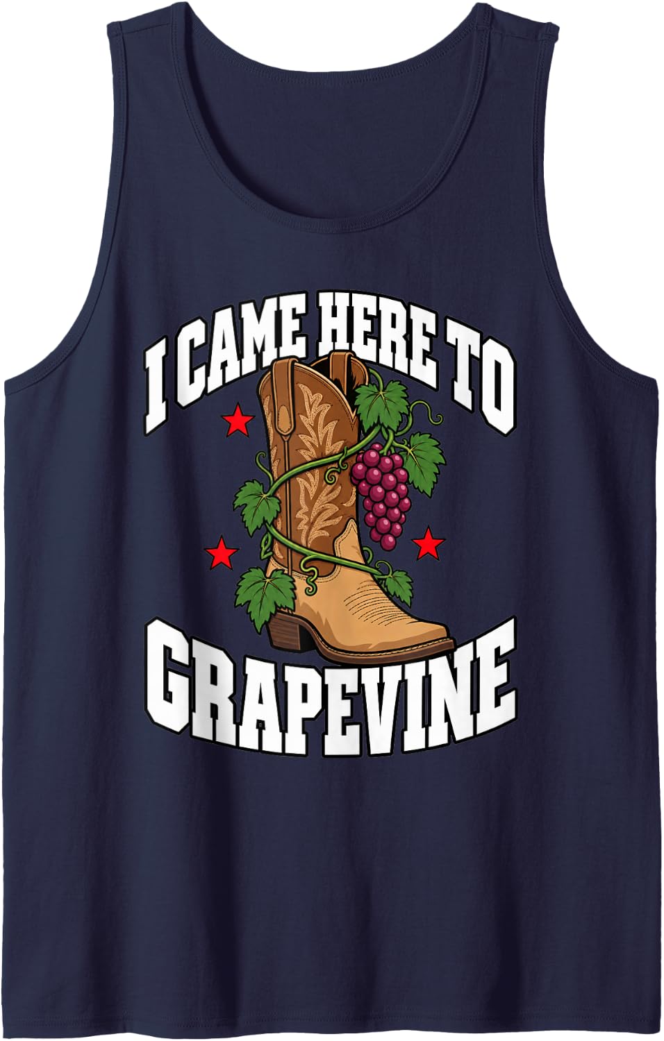 Line Dancing I Came Here to Grapevine Western Grapes Funny Sleeveless Tank Top - Navy Blue