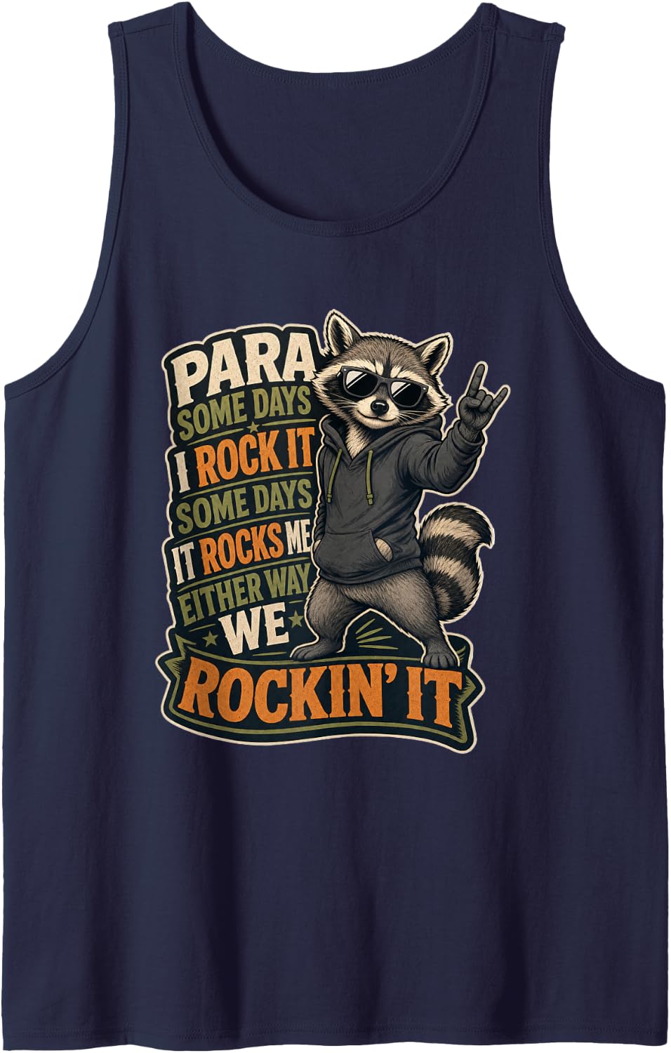 Paraprofessional Humor Gift T-Shirt Sleeveless Tank Top - Navy Blue