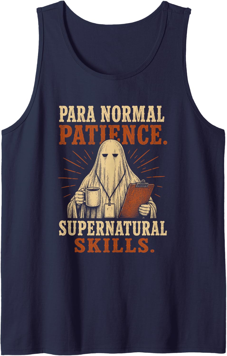 para Normal Patience Supernatural Skills Paraprofessional Sleeveless Tank Top - Navy Blue