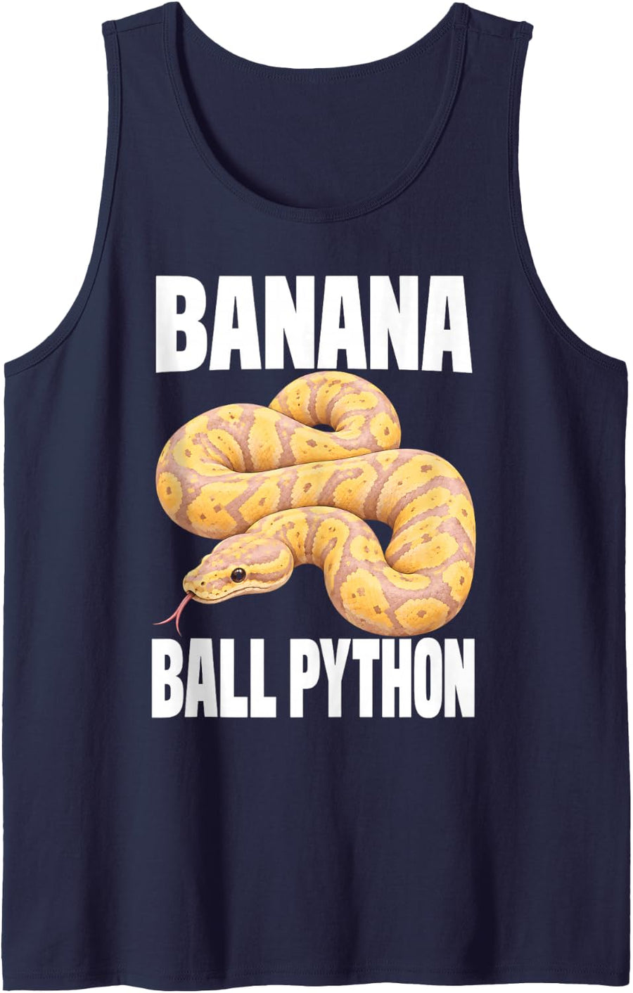Banana Ball Python Snake Lover Reptile Owner Sleeveless Tank Top - Navy Blue