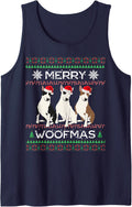 Bull Terrier Christmas Sleeveless Tank Top - Navy Blue