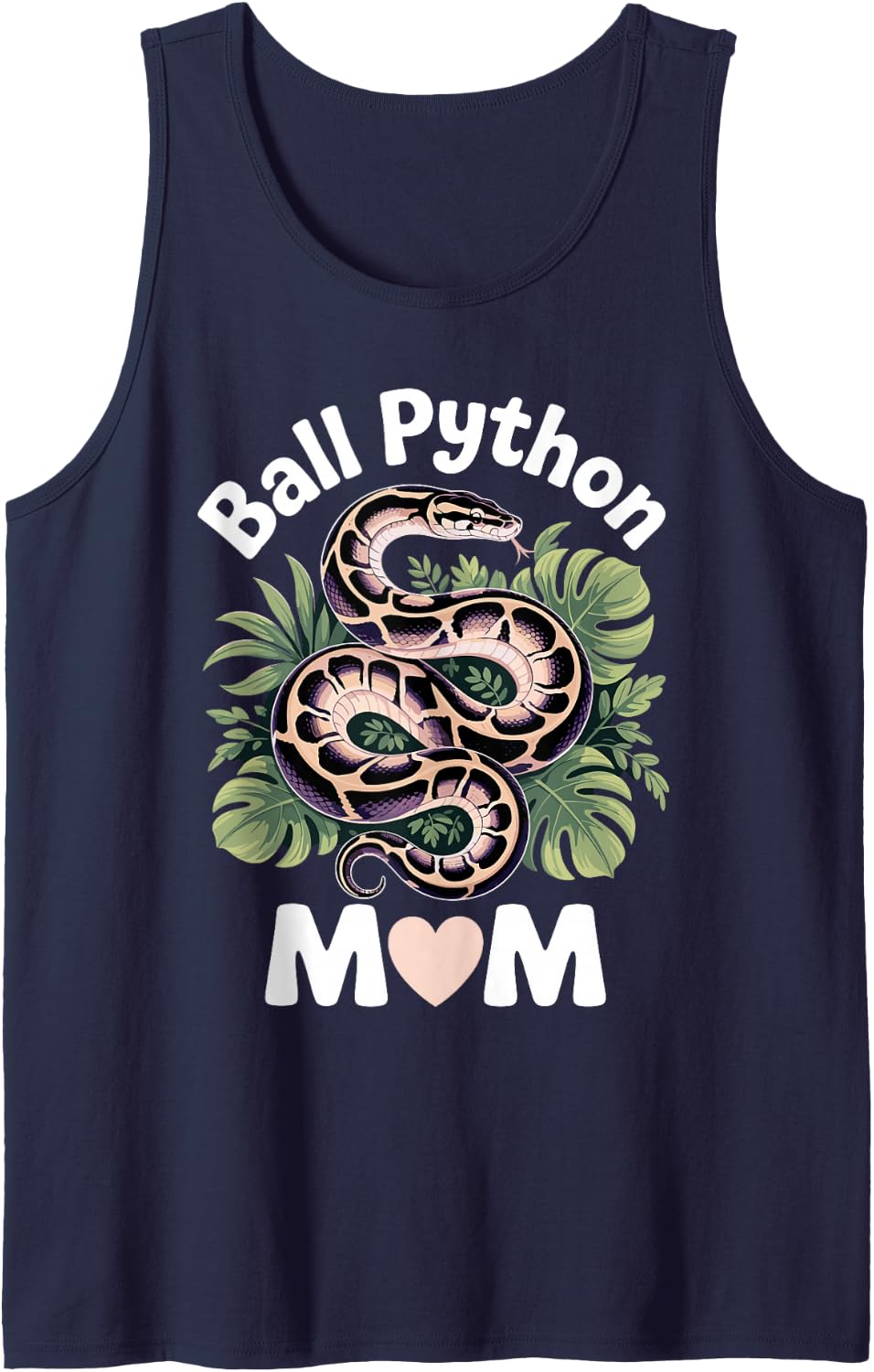 Ball Python Art for Women Mom Girls Ball Python Snake Lover Sleeveless Tank Top - Navy Blue
