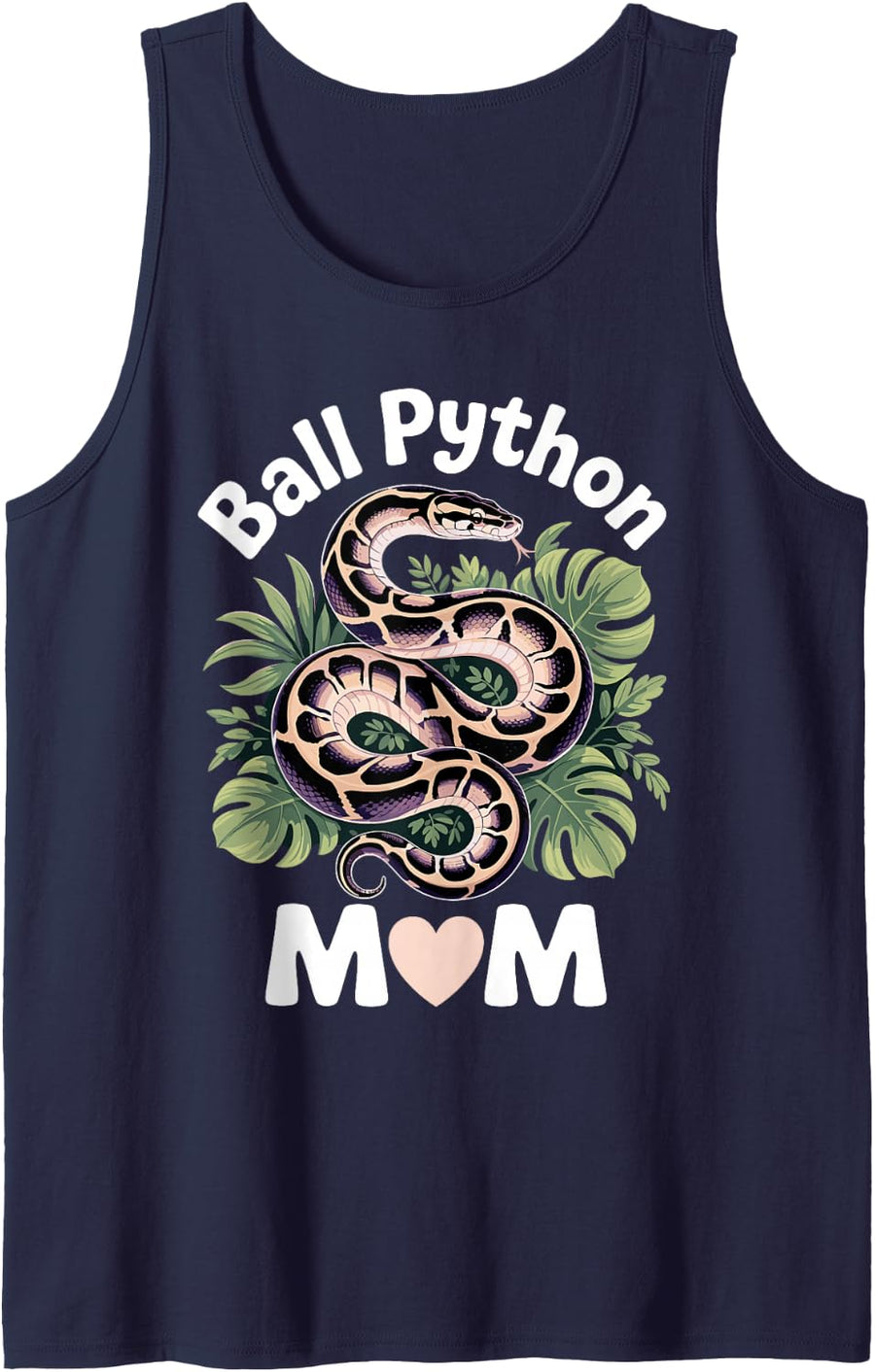 Ball Python Art for Women Mom Girls Ball Python Snake Lover Sleeveless Tank Top - Navy Blue